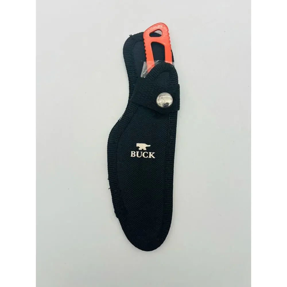 New Buck Knife 135-BK Fixed Blade Caper Knife Stainless Steel w/ sheath Orange